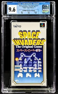 CGC 9.6 CIB Space Invaders 1994 Japanese Super Famicom SNES Complete Graded SFC • $557.54