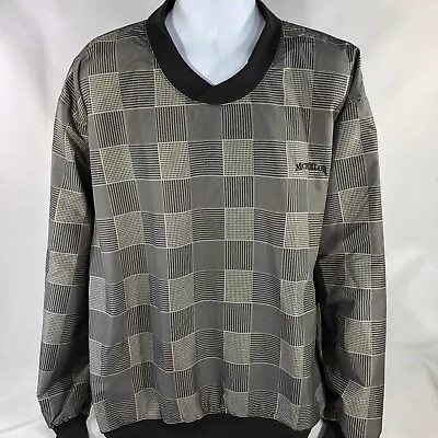 PGA TOUR Golf Pullover Windbreaker 2XL Gray Check Squares Michelob Beer Logo • $16.08