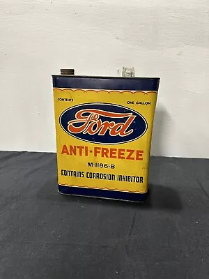 Rare Antique Early Ford Anti Freeze Can Motor Oil Metal - Clean • $875
