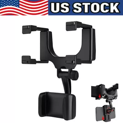 Universal 360 Rotation Car Rear View Mirror Mount Stand GPS Cell Phone Holder US • $5.68