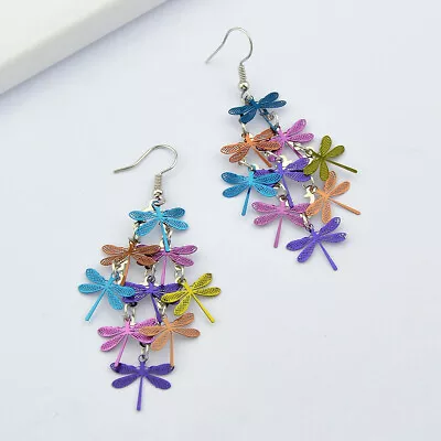 $1.99 • Buy Multicolored Dragonfly Pendant Ethnic Earrings Holiday Jewellery Cool Teens Gift