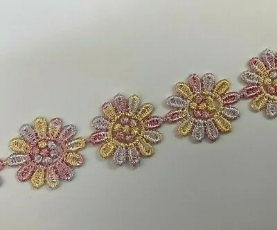 Guipure Daisy Lace Motif Trim All Colours Superior  Quality • £2.69