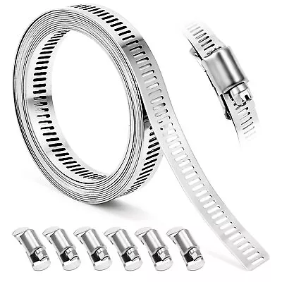 Hose Clamp DIY 8.5 FT Metal Strapping With Holes + 6 Fasteners Hose Clamps St... • $14.95