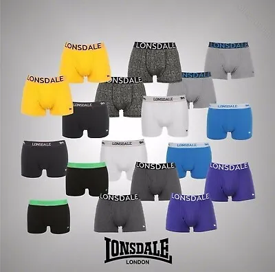 2 Pack Mens Lonsdale Motif Trunks Boxer Sizes S M L XL XXL XXXL XXXXL • £15.09