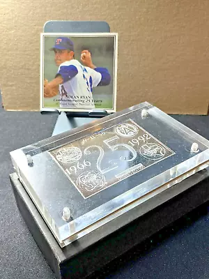 Nolan Ryan 25 Years Of Baseball Commemorative 3oz Silver Ingot W/COA   ML • $225