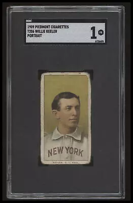 1909 T206 Willie Keeler Piedmont 150 Hof Portrait Sgc 1 New York Highlanders • $300
