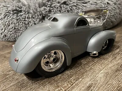 Silver 41 Willys Coupe Gasser Pro Street Rod Muscle Machines 1:18 Car • $40