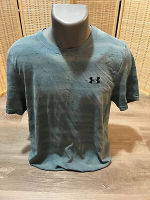 Under Armour Short Sleeve Men's Shirt  Fitted Large L Greenish Blue (H599) • $13.91