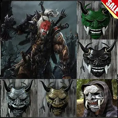 Halloween Japanese Hannya Demon Oni Samurai Noh Kabuki Prajna Devil Cosplay Mask • £14.29