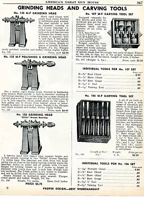 1945 Print Ad Of Millers Falls MF Grinding Heads & Wood Carving Tool Sets • $9.99