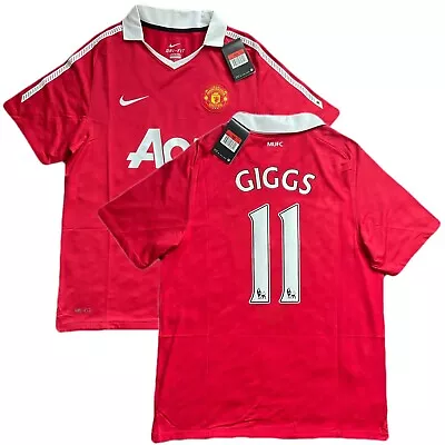 2010/11 Manchester United Home Jersey #11 Giggs Large Nike Wales Legend NEW • $160