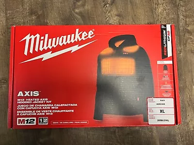 Milwaukee 205B-21XL M12 Heated AXIS Hooded Jacket Kit Black Size XL - NEW • $119.49