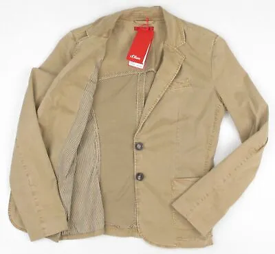 NEW S. OLIVER Beige Women's Jacket Blazer Brown Cotton Lyocell Sakko UK 10 D 36 • $51.05