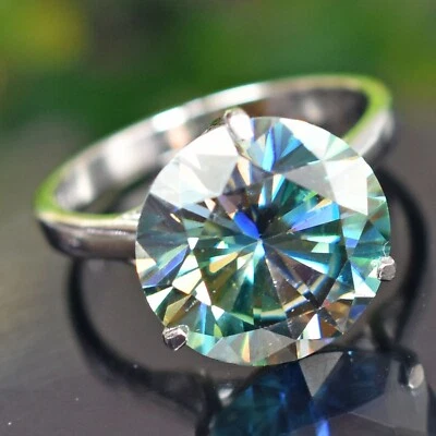 £40.98 • Buy Designer 5.85 Ct Certified Blue Diamond Solitaire Ring-925 Silver Amazing Luster