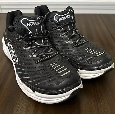 Hoka One One Vanquish 3 Black White Grey Comfort Running Shoes Mens Size 11 • $39