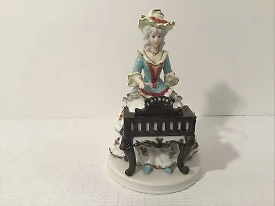 Melody In Motion Collectible Porcelain Victorian Lady Harpsichord - #9012 - NOS • $82.63