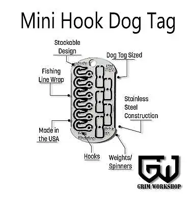 Mini Hook Fishing Kit Dog Tag: Survival Fishing Necklace • $12.50