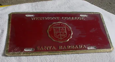 1990 Westmont College Metal License Plate Santa Barbara California New In Packg. • $20