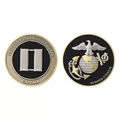 Usmc Marine Corps Captain Black Gold Silver Ega 1.75   Challenge Coin • $36.99