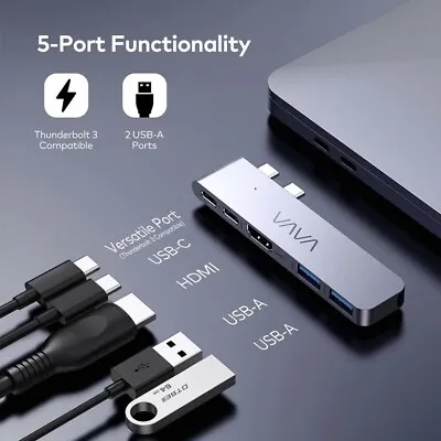 VAVA UC017 USB-C Hub 5-in-2 C Adapter For MacBook Pro Air - Space Grey • $29.99