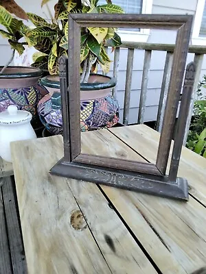 Antique Carved Wooden Swing/Tilt Picture Frame 10”x 10”  • $34.99