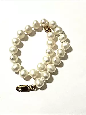 Vintage Genuine Pearl Bracelet Gold Plated Sterling Silver 925 Clasp 7 1/4  • $19.95