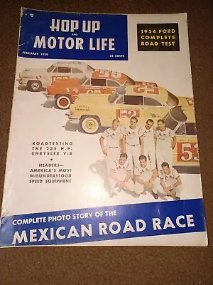 HOP UP And MOTOR LIFE Magazine February 1954 - 32 Ford 235 HP Chrysler V8 HEMI • $20