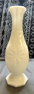 Vintage White Milk Glass Bud Vase With Starburst Design • $5