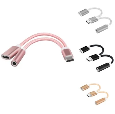 $5.99 • Buy USB Type-C To 3.5mm Jack AUX Headphone Audio Splitter Converter Adapter Cable