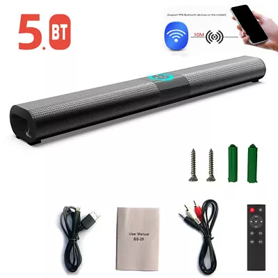 RGB LED Bluetooth V5.0 Sound Bar Speaker SUPER BASS TV Home Theater Subwoofer • £30.39