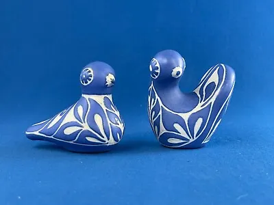 Pablo Zabal Chile Pottery Blue And White Doves 1970s • $35
