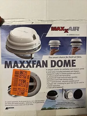 (1) MAXXAIR 00-03812B MaxxFan Dome With 12V Fan 6  Diameter - Black. • $95