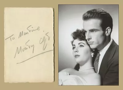 Montgomery Clift (1920-1966) - Rare Authentic Signed Card + Photo - 1966 • $274.99