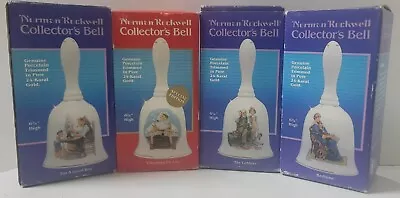 Lot Of 4 Norman Rockwell Porcelain Collector's Bell 24kt Gold • $15.99