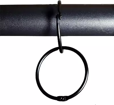 Black Shower Curtain Rings 2 Inch (12 Pack) Metal Round Hooks Ring Rustproof For • $7.96