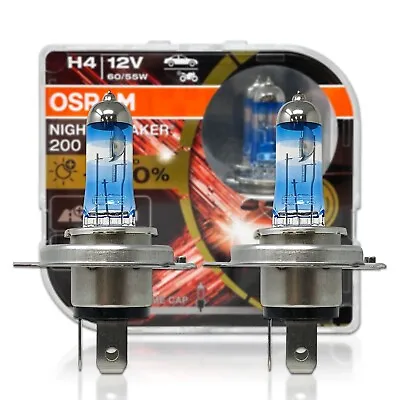 Osram 9003 H4 Night Breaker 200 Halogen Headlight Bulbs | 64193NB200 | Pack Of 2 • $41.99