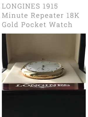 Vintage Very Rare Longines 1915 Minute Repeater Pocket Watch Box • £133