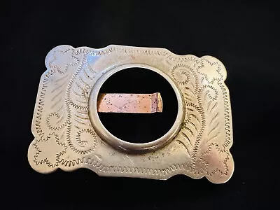 Coin Collectors Blank Empty Nickel Silver Belt Buckle For Your Dollar 39mm Stone • $18.99