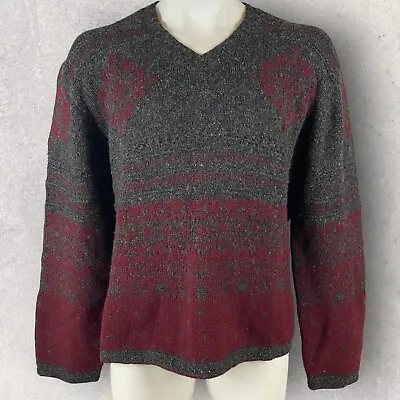 Vintage Polo Ralph Lauren Sweater 2XL Hand Knit Silk Wool Ski Nordic 90s T15 • $48.95