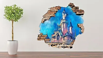 £55.35 • Buy Disney Castle Wall Decal Living Room 3D Wall Paper Sticker J359