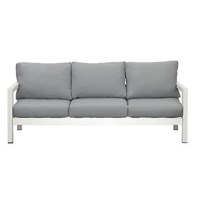 $529.99 • Buy New White 3 Seater Aluminium Outdoor Sofa Lounge Setting Furniture Arms Chairs