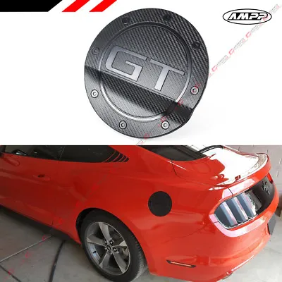 For 15-23 Ford Mustang 3D GT Carbon Fiber Texture Add-on Gas Fuel Door Cover Cap • $21.99