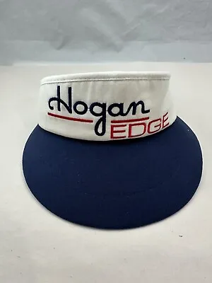 RARE Vintage Mens Hogan Edge Texace Golf Adjustable Visor White Blue - USA Made • $75