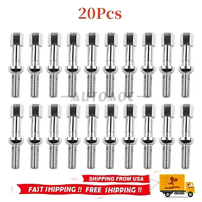 New 20Pcs Chrome Lug Bolts Nuts Fits Mercedes Benz 560SL 500SE 420SEL 380SEL • $54.26