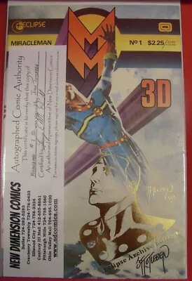 Miracleman 3d 1 Eclipse Archives Gold Variant Comic Signed Totleben W/coa 1985 • $35