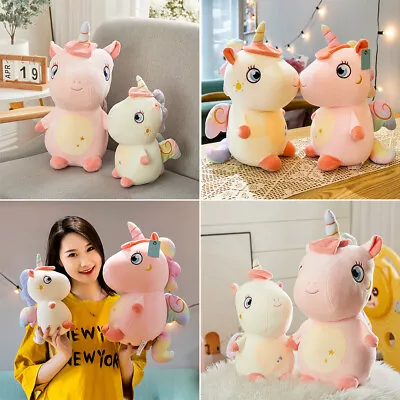 Large White Pink Unicorn Fluffy Cuddly Animal Plush Soft Toy Kids Birthday Gifts • £9.95