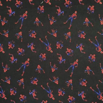 Crafts Fabrics Marvel Avengers Spiderman Fabric Black White 140cm Wide Cotton • £4.99