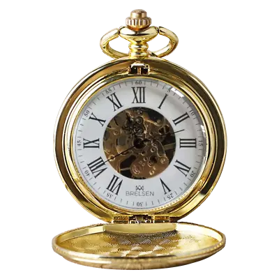 £79.99 • Buy Brelsen Royal Gold Double Hunter Mechanical Pocket Watch