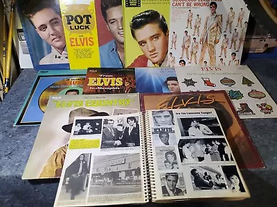 Lot 10 Elvis Albums/One Of One Homemade Scrapbook Memorabilia Articles Clippings • $20