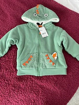 £7.99 • Buy BNWT Mothercare 9-12 Months Cute Green Dinosaur Hoodie Jacket